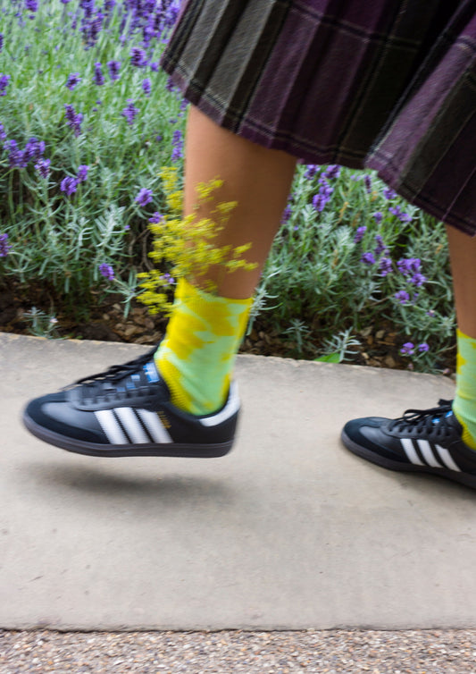 Electric Lime Cotton Socks