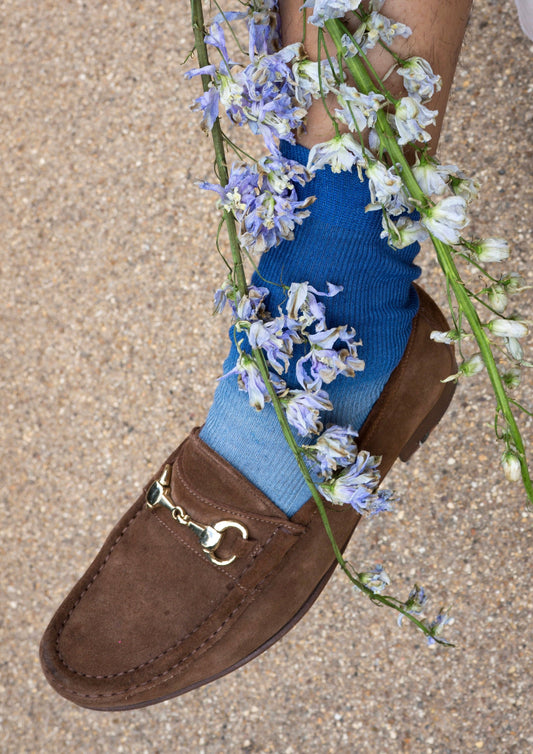 Indigo Linen Socks