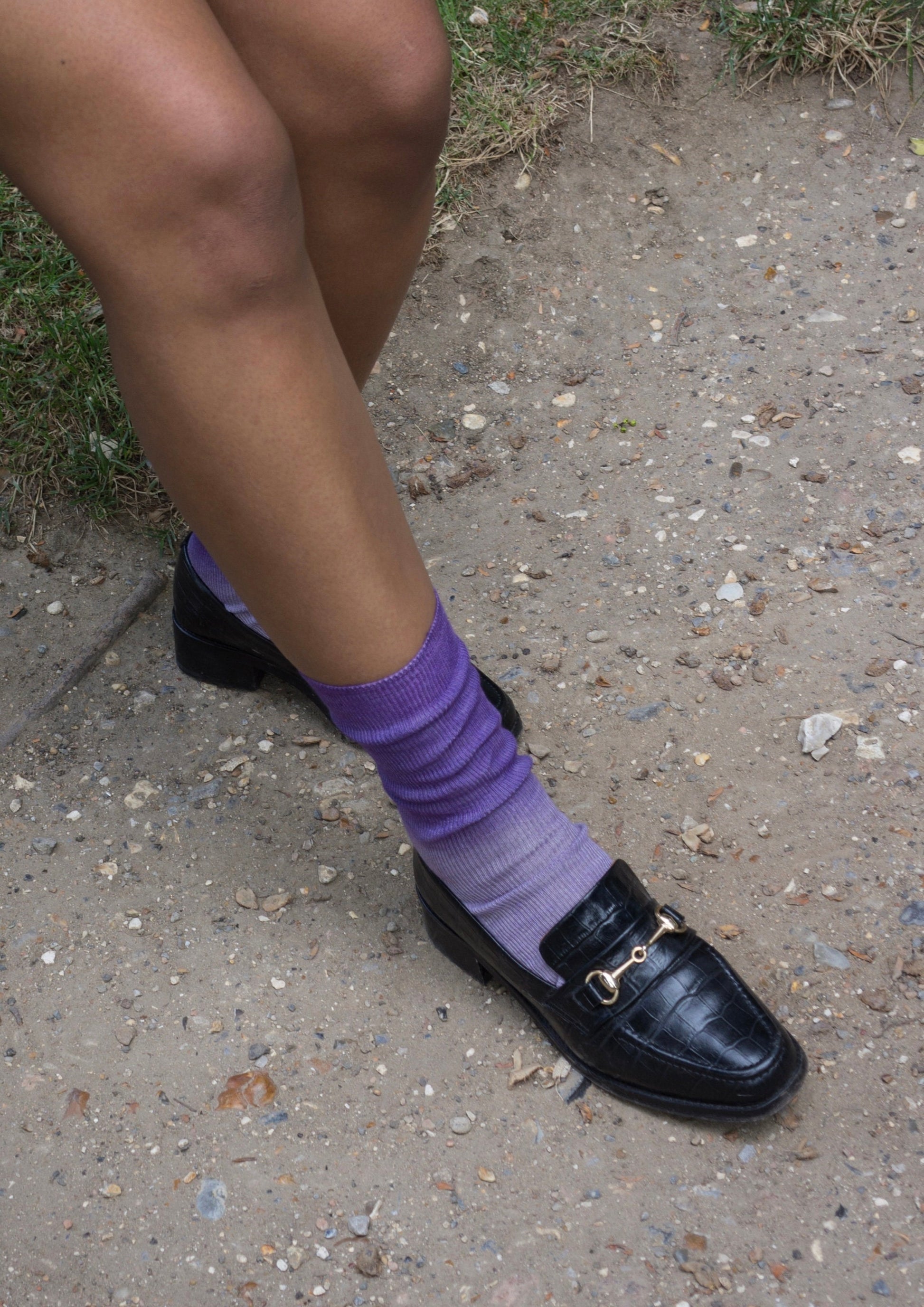 Violet Linen Socks